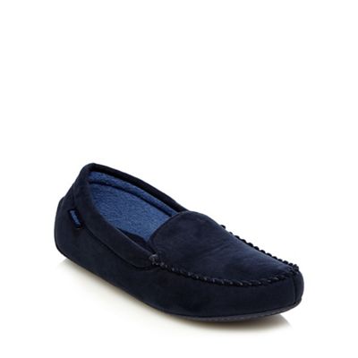 Totes Navy moccasin slippers